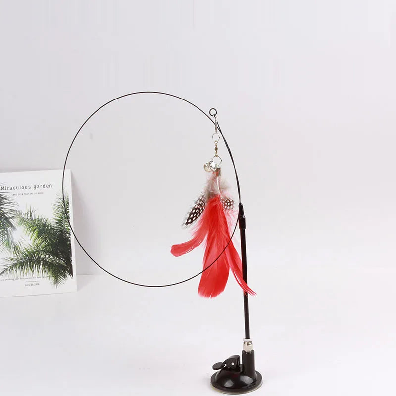 Interactief Kattenhengeltje Met Kleurrijke Veren & Belletje