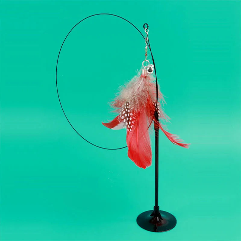 Interactief Kattenhengeltje Met Kleurrijke Veren & Belletje